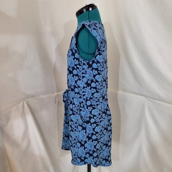 Cabi Java Blue Floral Drawstring Dress - Size Small - Picture 4 of 10